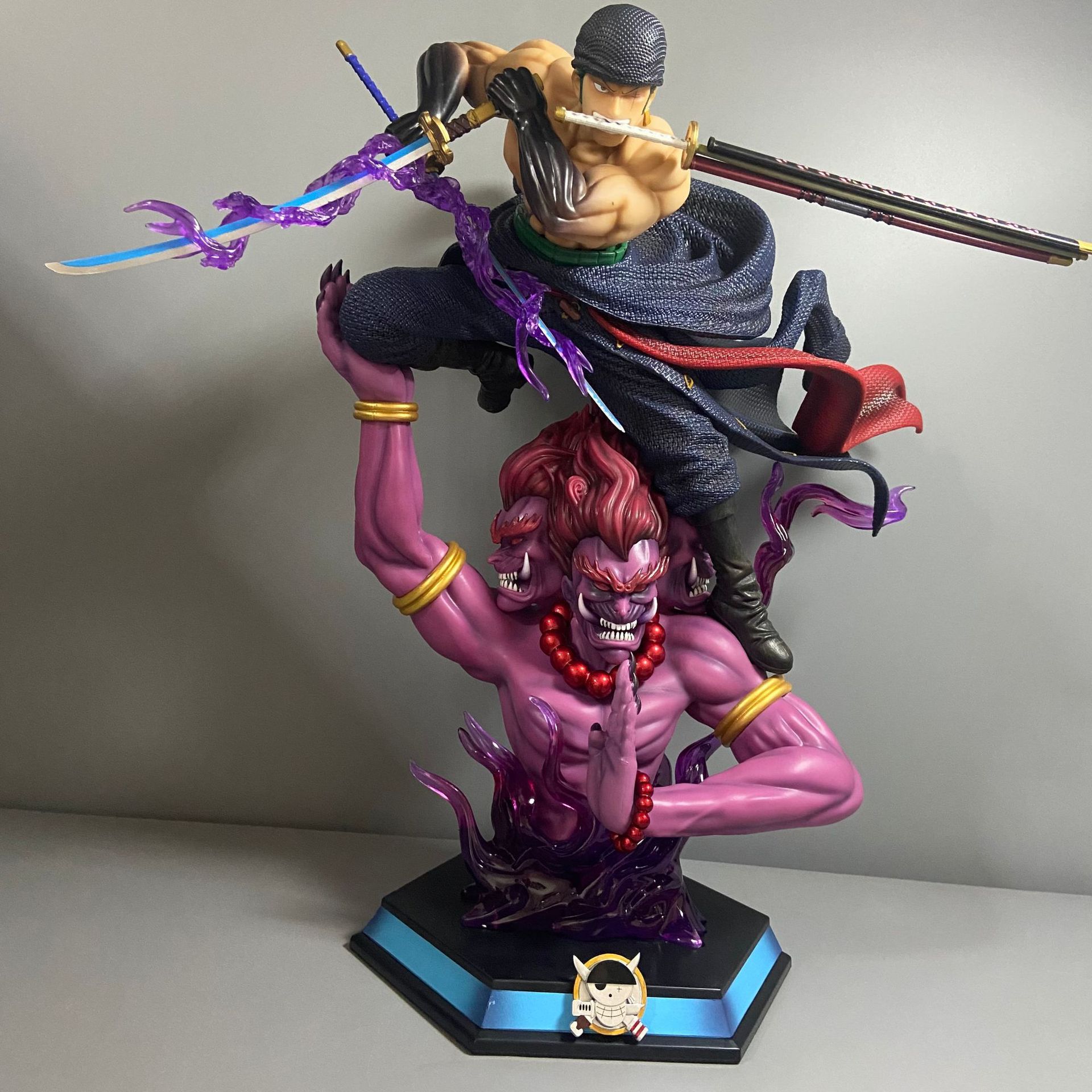 【鑫瑞模玩】超大号海贼王 炼狱阿修罗 三刀流双头雕 索隆手办