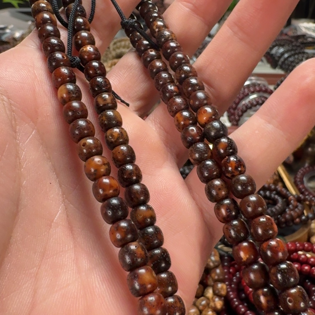 姚***司吊坠星月菩提20年原生态陈化老油料6*7黑金玉化