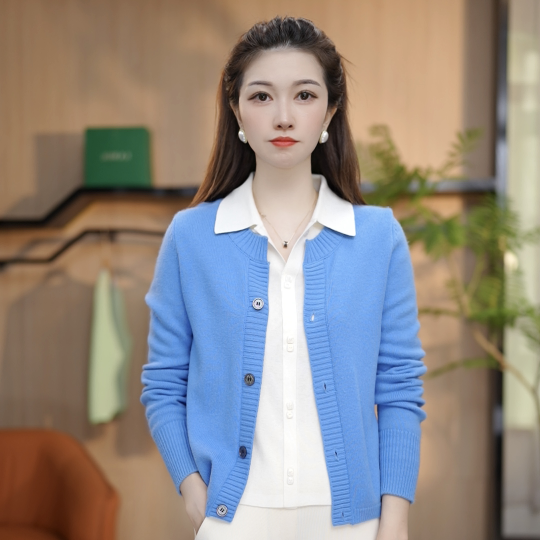 【林子定制】100%美丽诺羊毛针织开衫2025新款20216