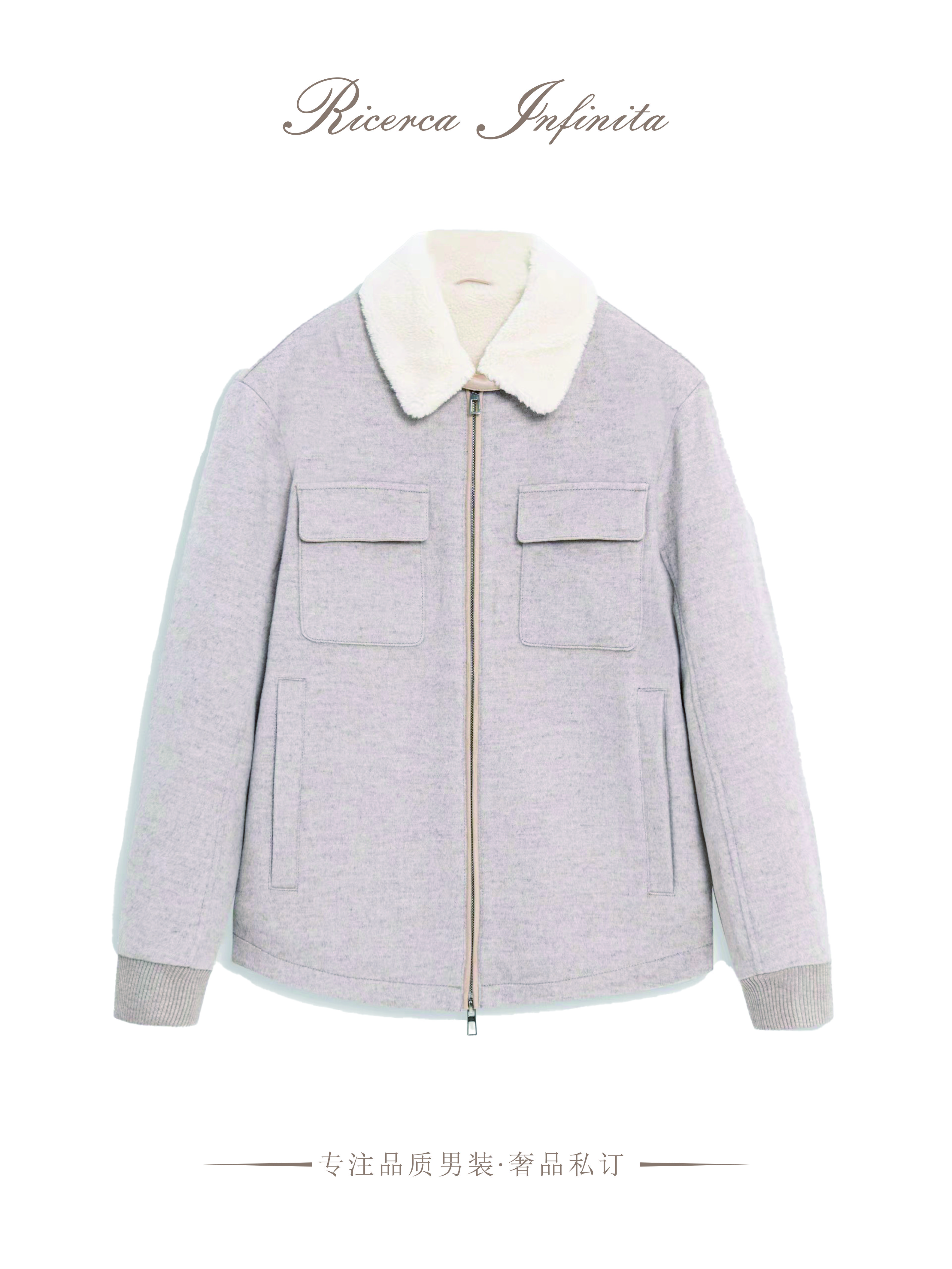 高定男装秋冬新款上新男士山羊绒混纺绵羊毛简约全羊毛男士外套