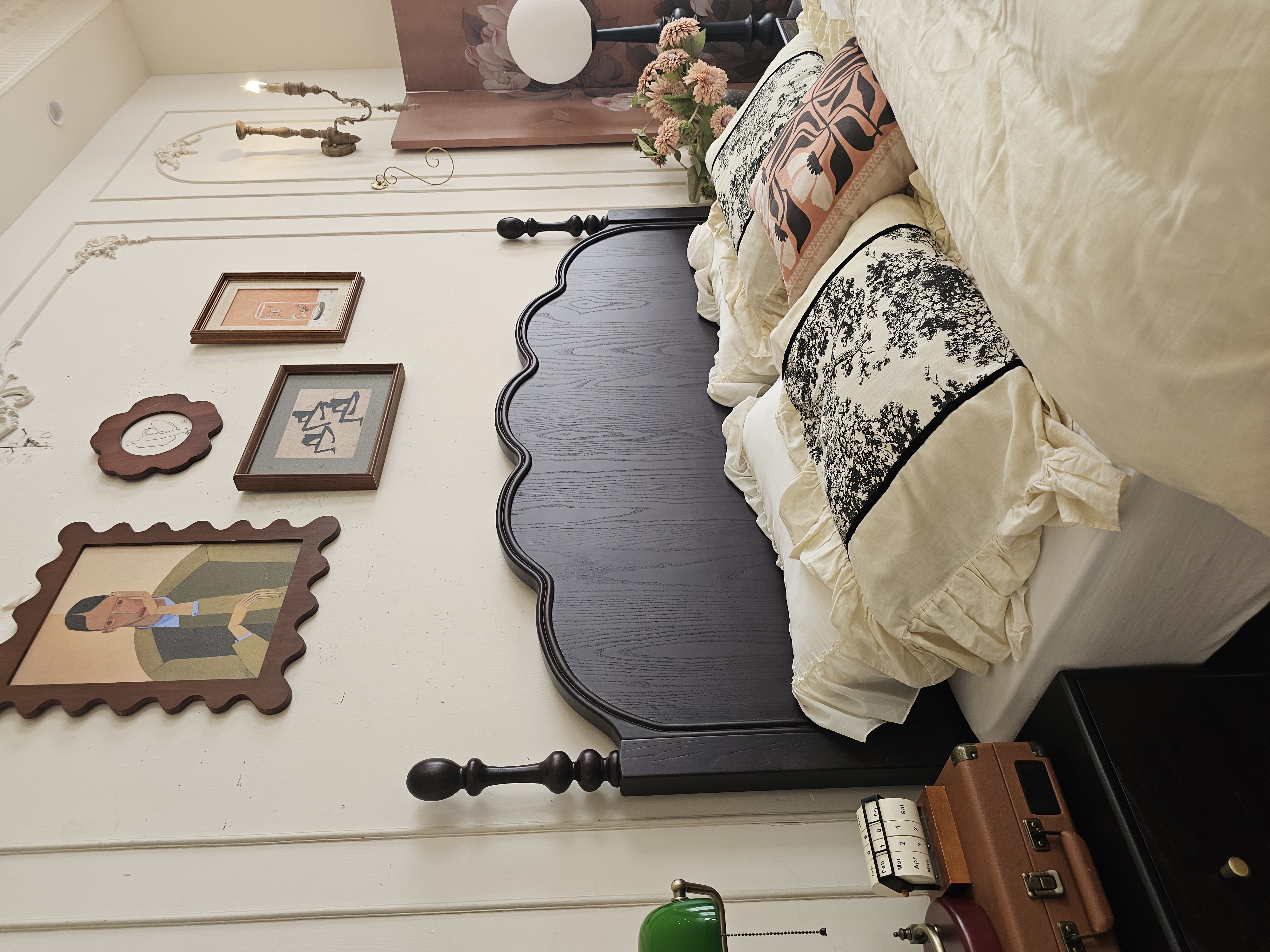 白蜡木马赛中古风实木床法式复古双人床主卧室1.8米新款美式婚床