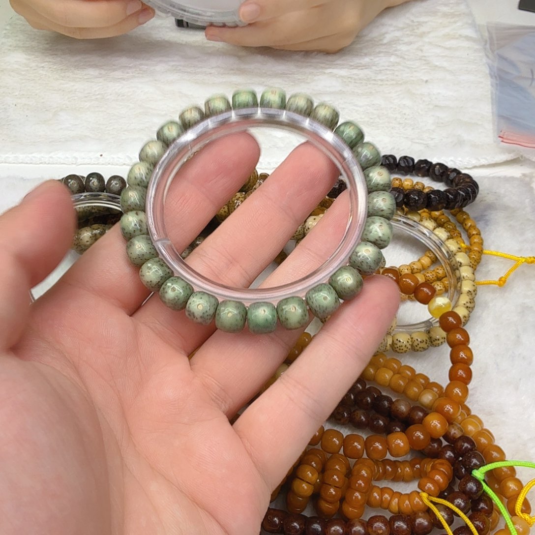 星月菩提手串3入门绿星月菩提单圈0.9