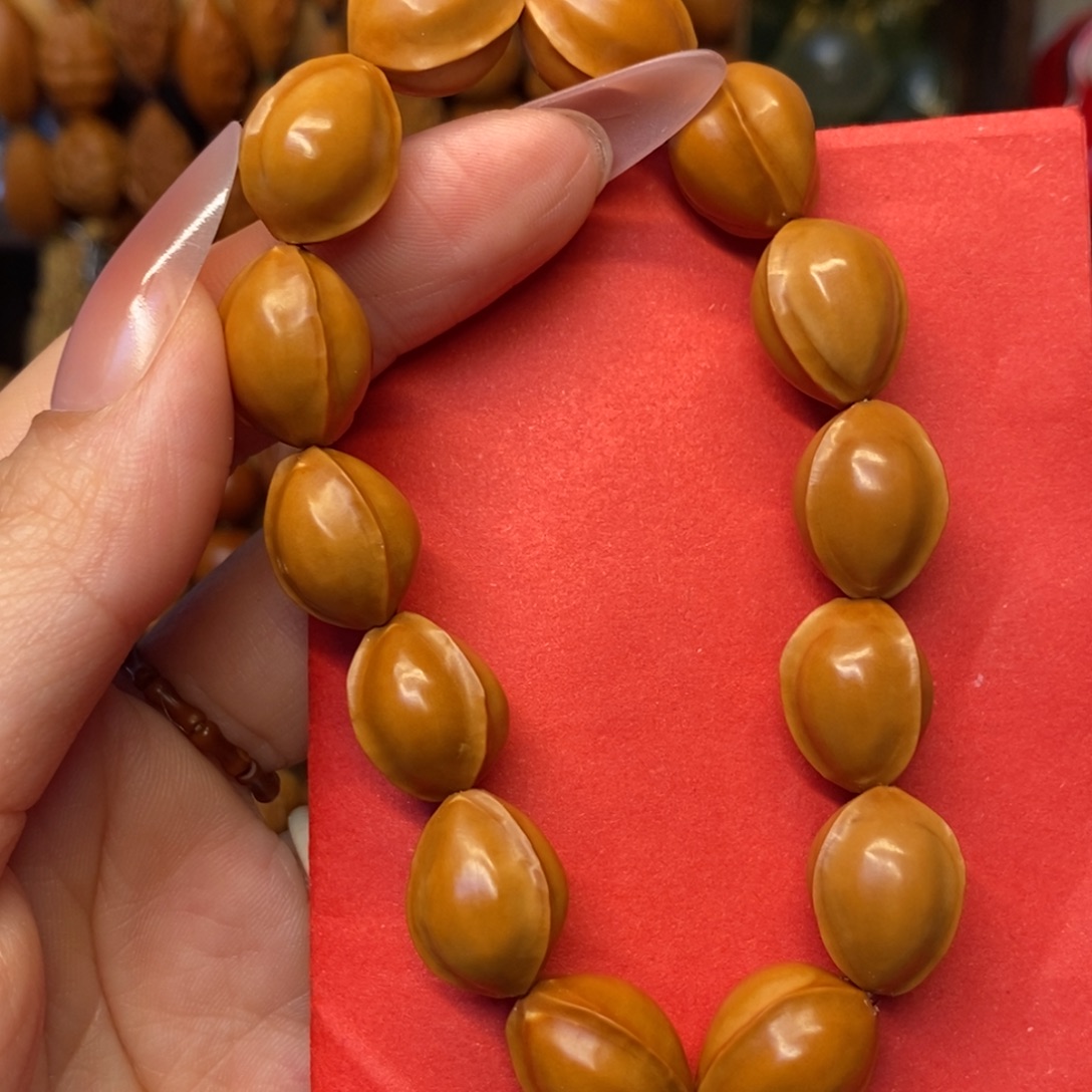 橄榄核手串/手链手工打磨铁核鲨鱼背