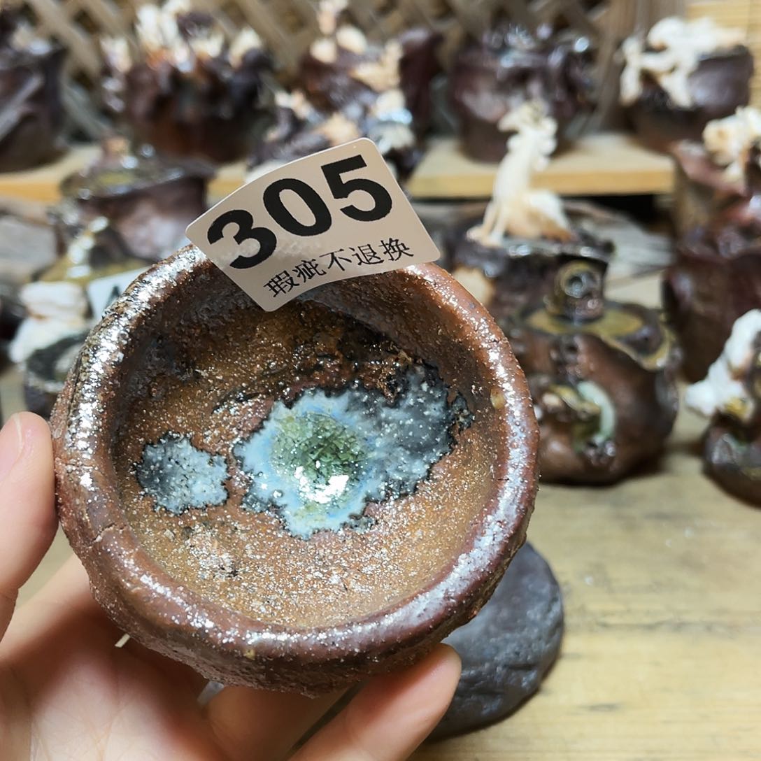 杯柴烧粗陶手捏杯渗水