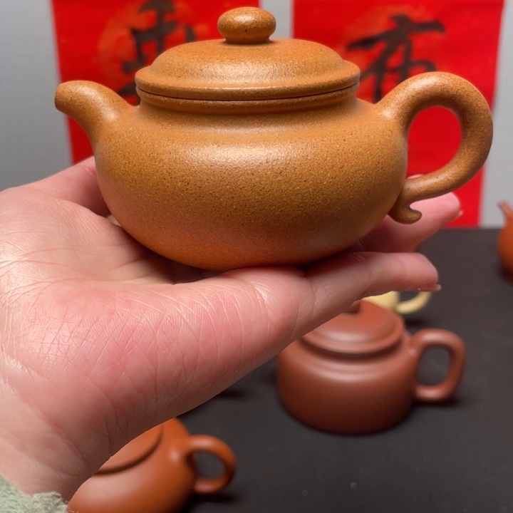 紫砂壶老宕口黄金段花块 全手