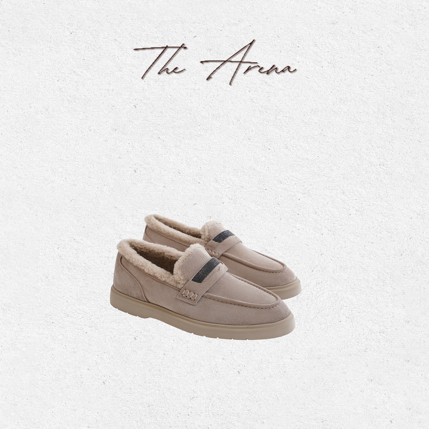 THEARENA“冬日风度”高丝光牛反绒羊羔毛内里MONILI乐福鞋HH003-01
