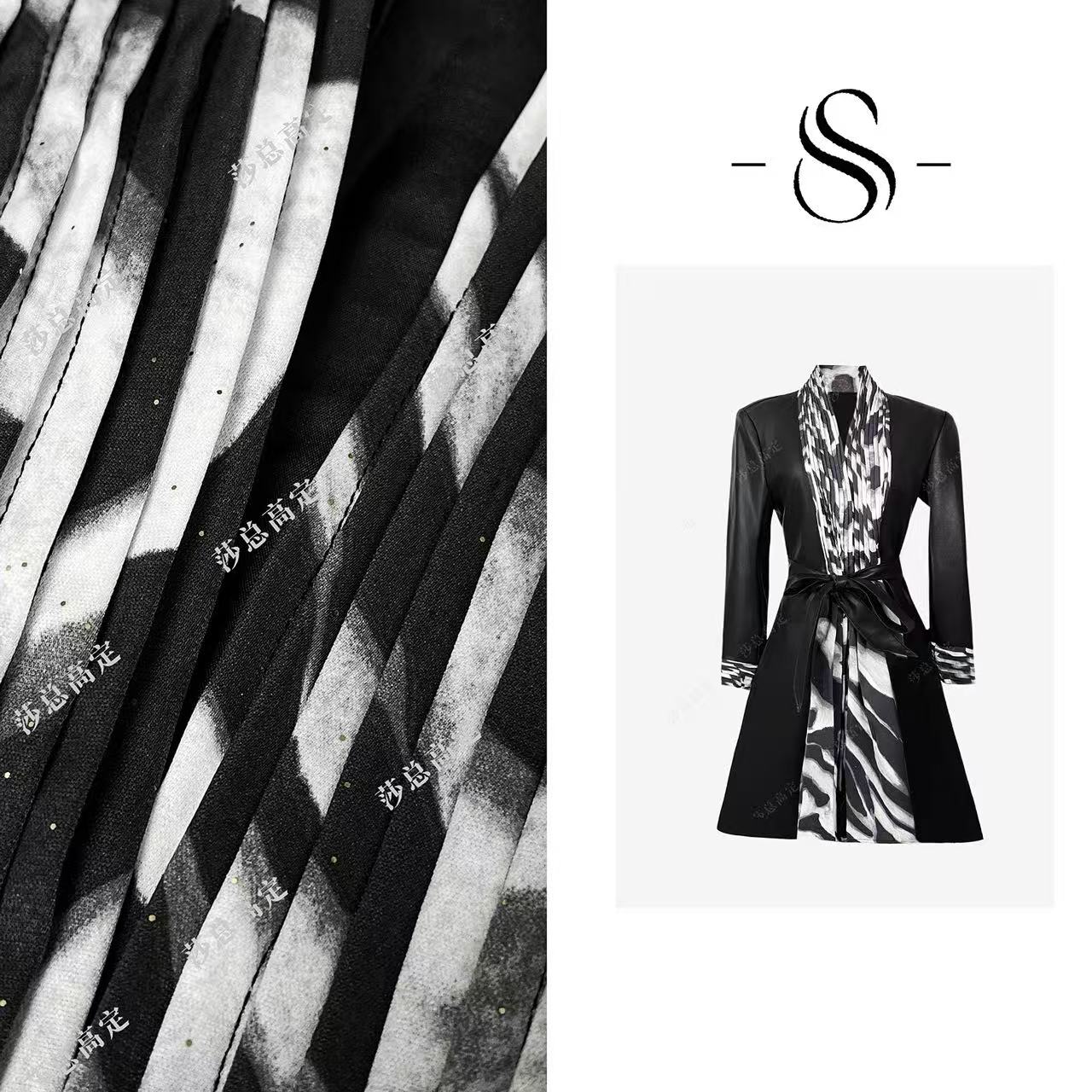 【莎总专属】法式高端轻奢夫妇名媛拼接设计短外套D0025