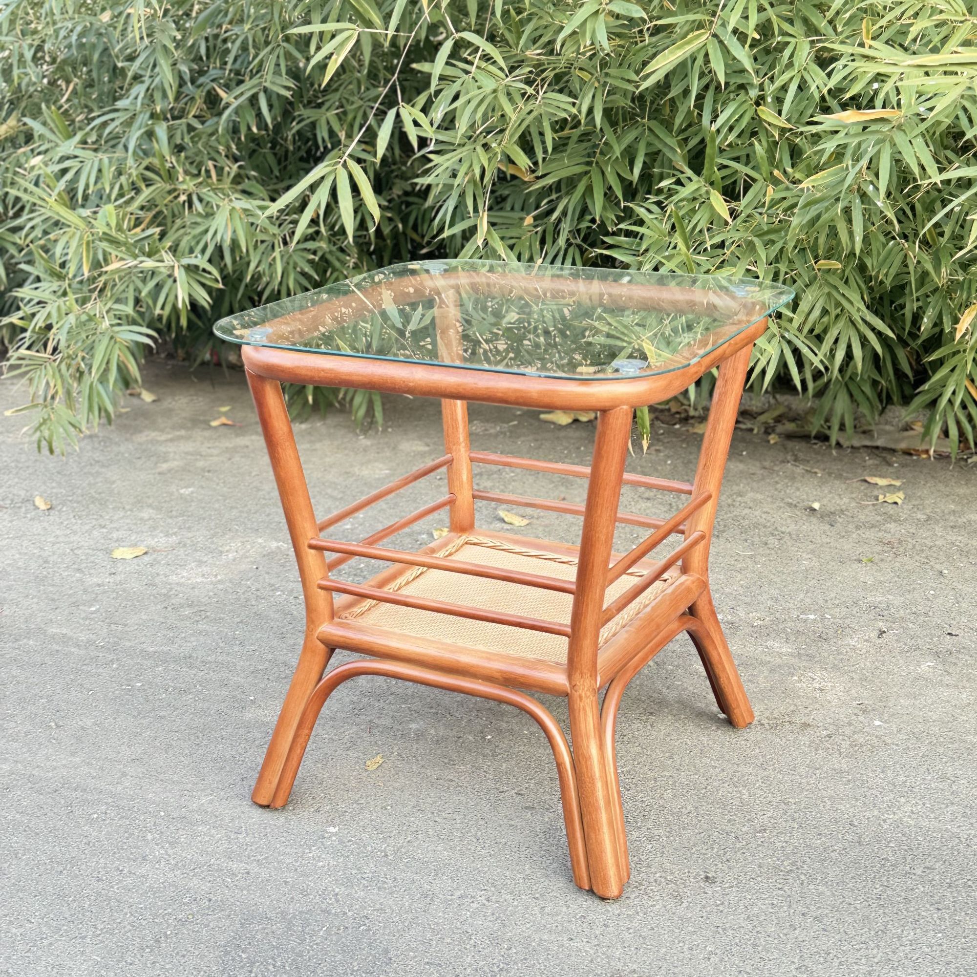 印尼真藤编小方台茶几茶台家用茶桌藤桌阳台桌椅客厅休闲小方桌