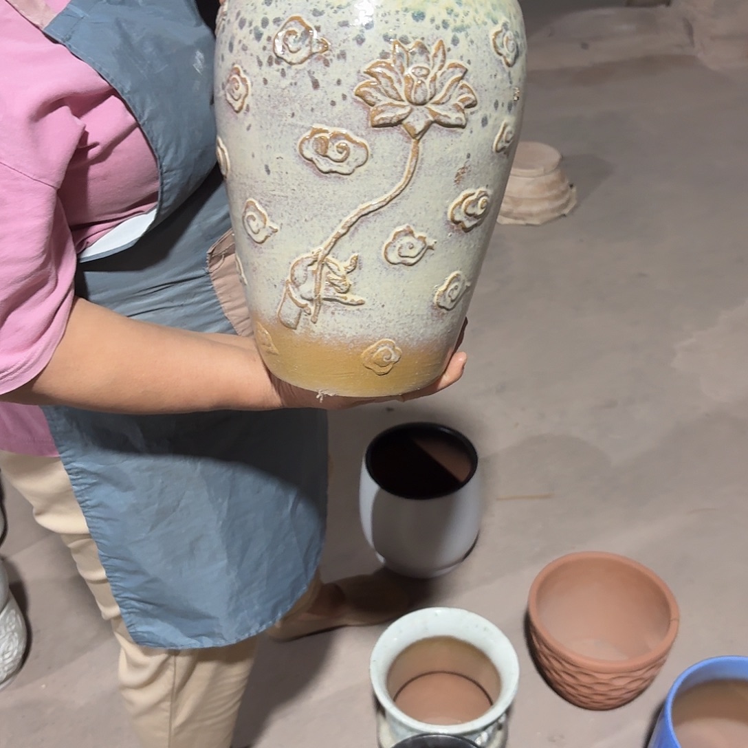 紫砂花盆口20高30