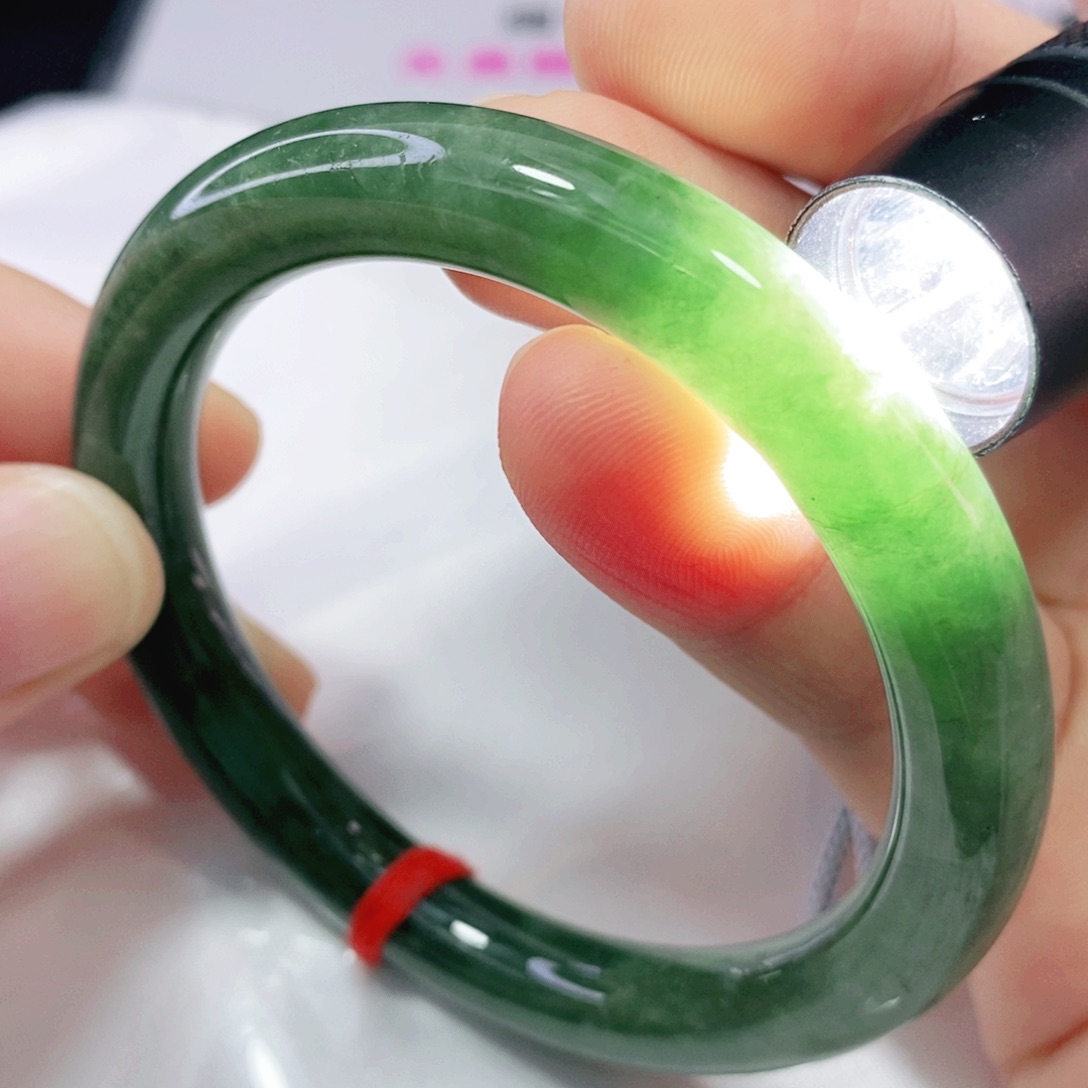 未镶嵌手镯翡翠54.8圈口圆条