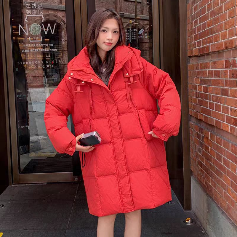 韩版时尚休闲宽松肥版羽 大衣