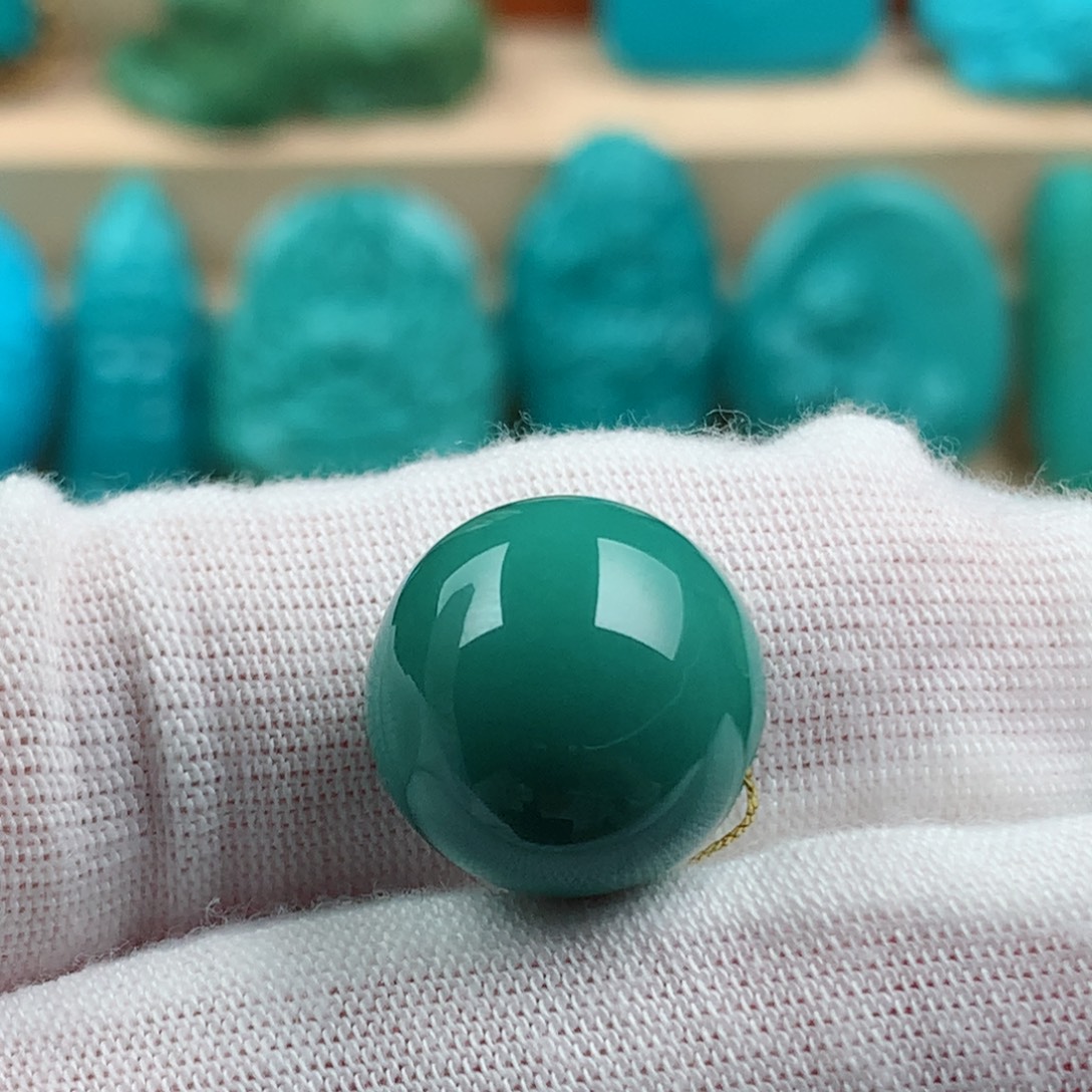 未镶嵌绿松石圆珠卡14.5