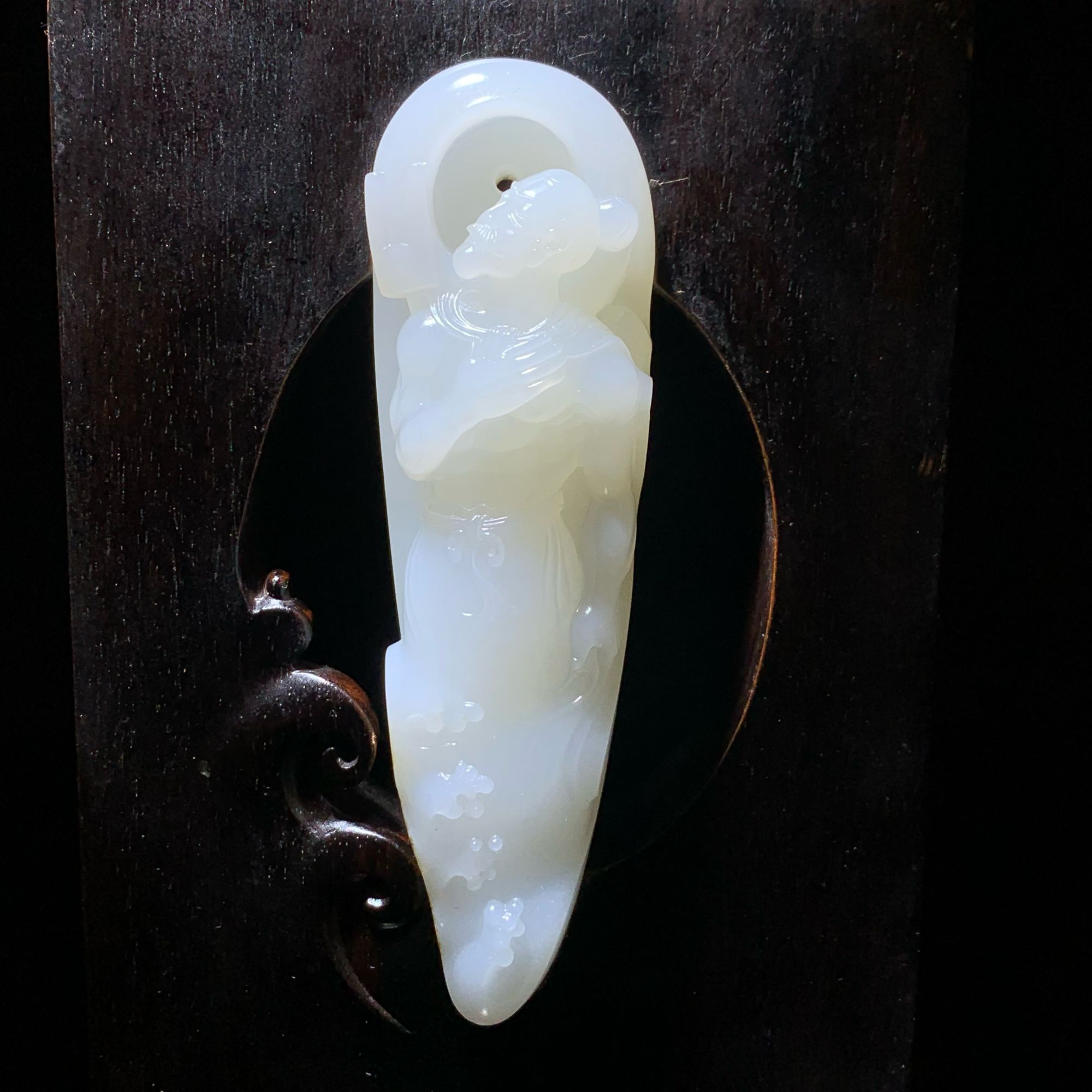 新疆和田玉籽料摆件 玉石摆件 人物件 大禹治水 方红根作品