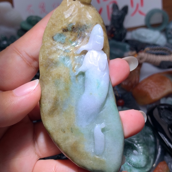翡翠颈饰未镶嵌保真天然A货翡翠