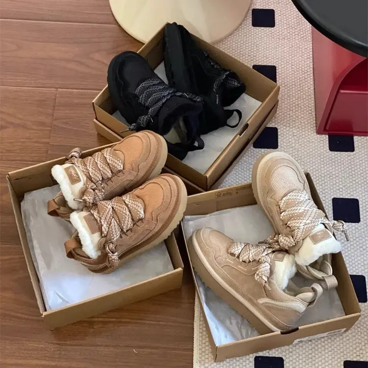 【高帮梅尔】冬季雪地靴加厚保暖防寒羊皮毛一体时尚百搭雪地靴