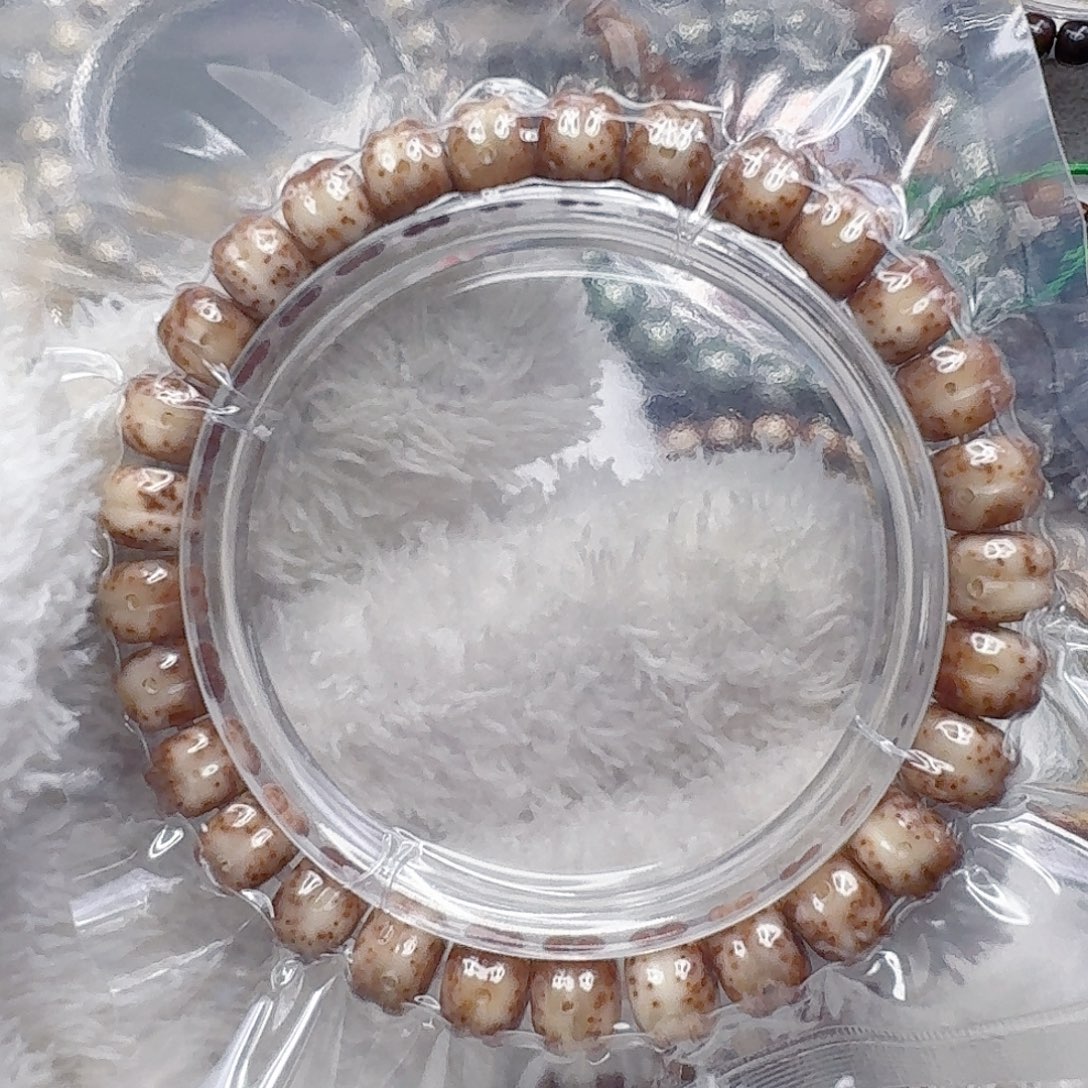 手串星月菩提5传说粉皮玉华汉堡星月菩提单圈9×7桶