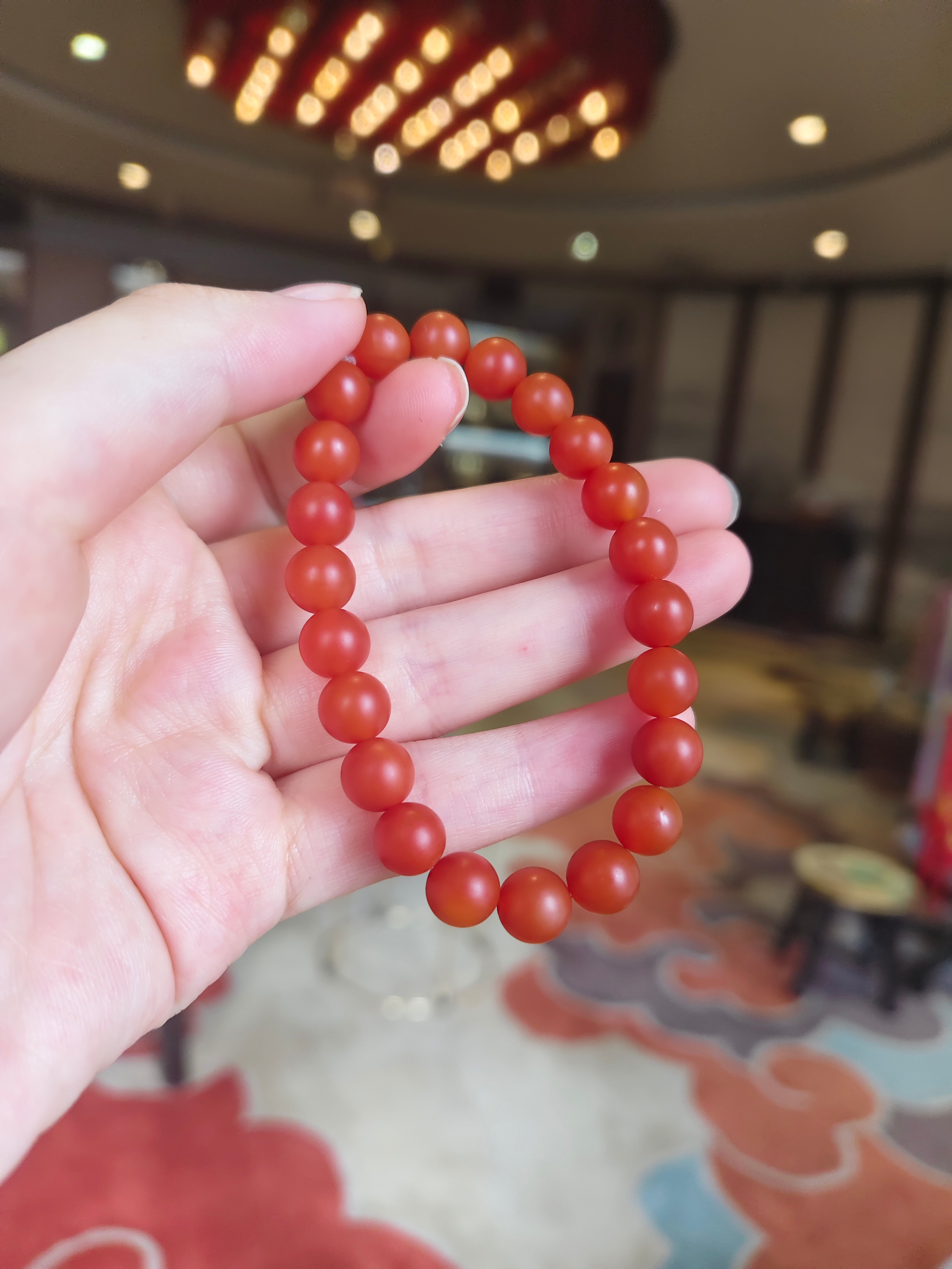 8mm红玛瑙手串磨砂