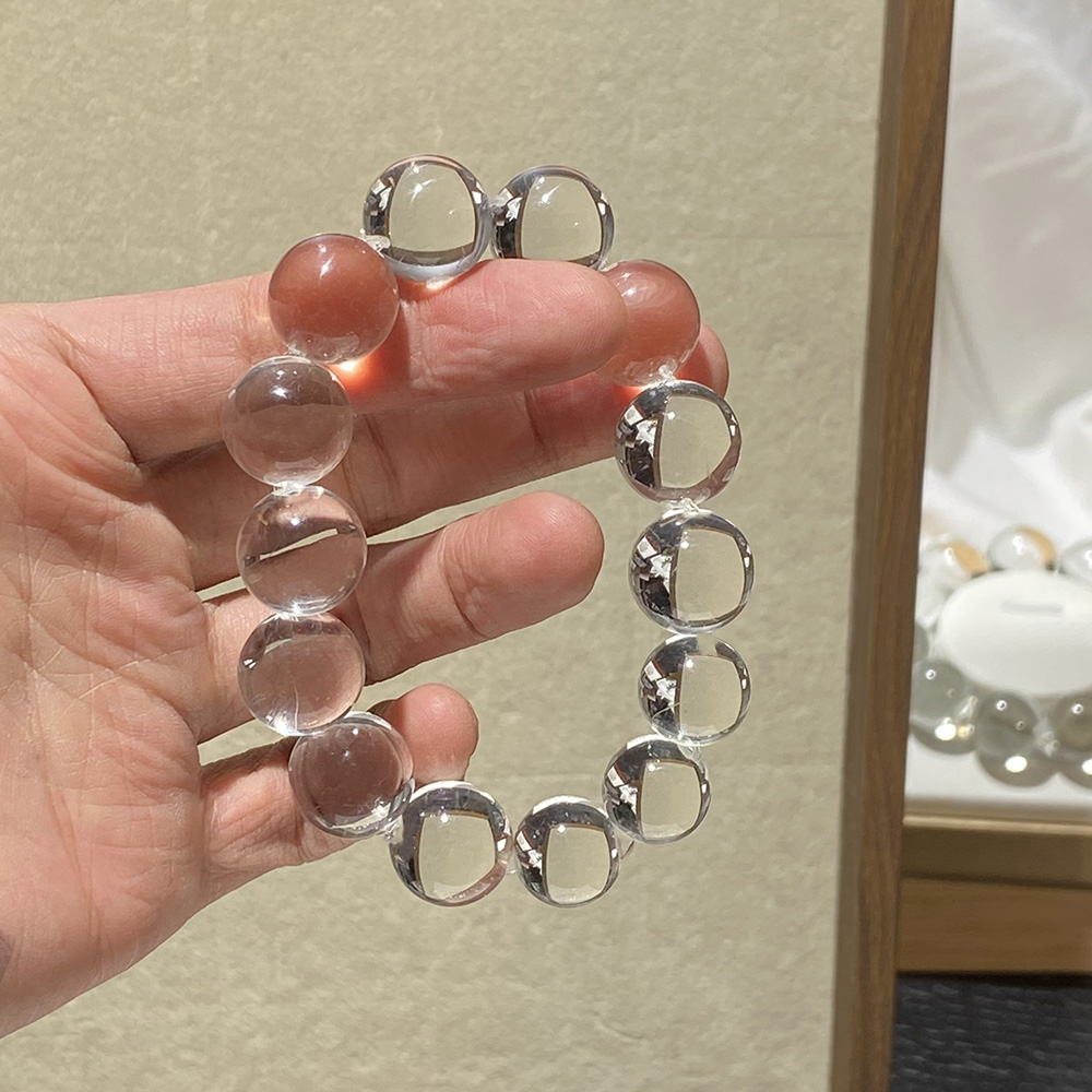牛鼻孔【毕业级双A】天然白水晶全净体泡泡珠女士手串多样性发一 