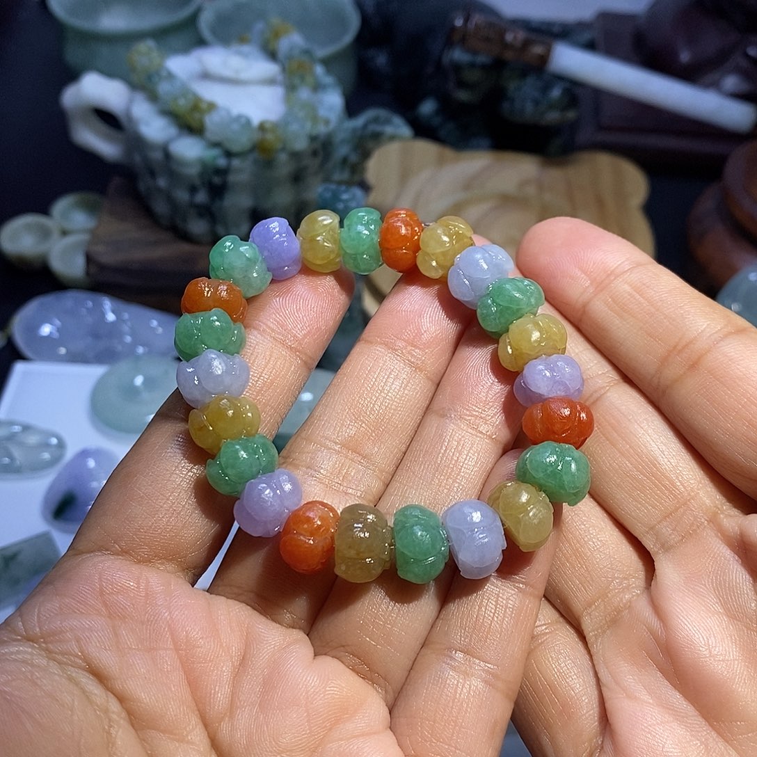 *****未镶嵌定制翡翠莲花珠