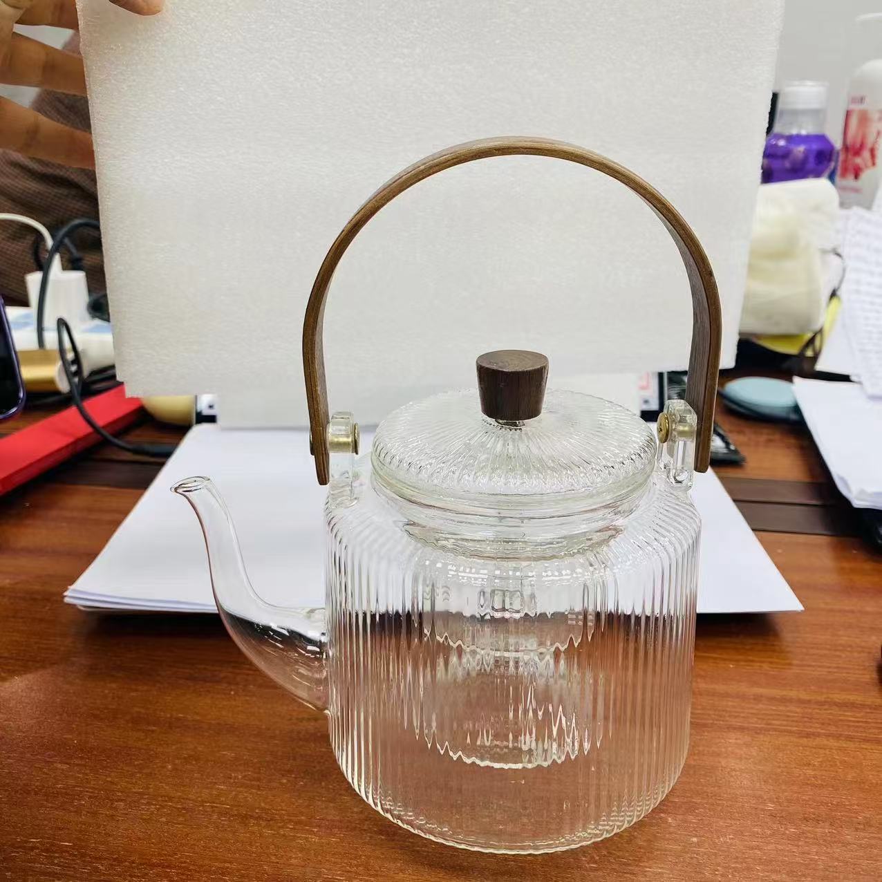 璃享条纹蒸煮茶壶冷热水壶