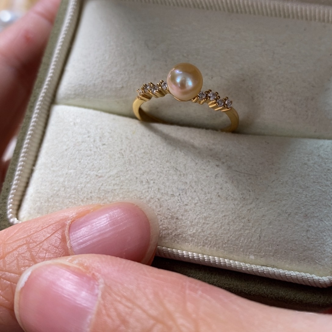 海水珍珠戒指银S925镶嵌