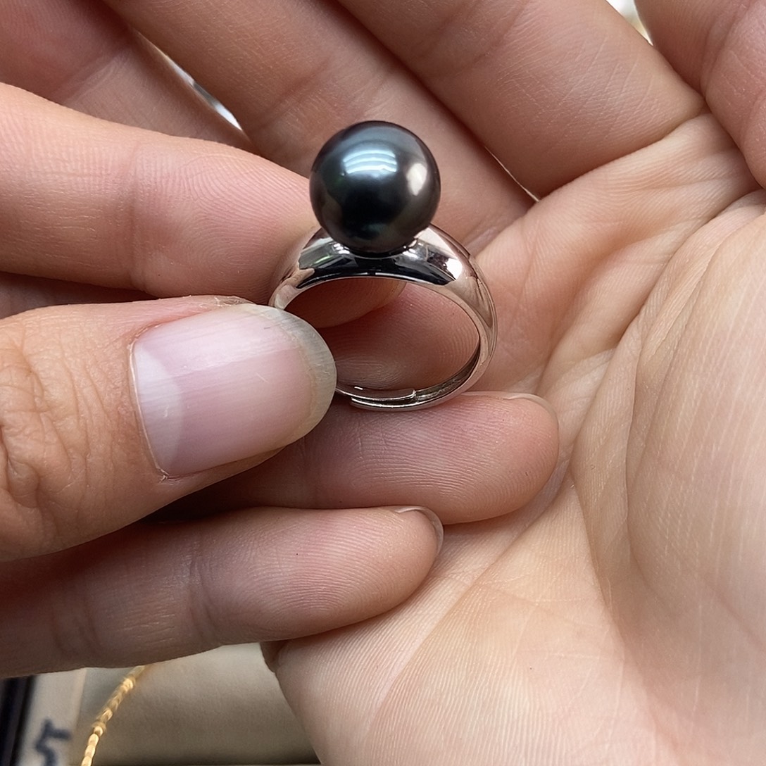 银S925镶嵌海水珍珠戒圈