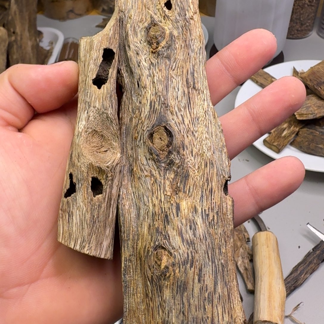 沉香碎屑沉香奇楠虫漏60克多样性发货