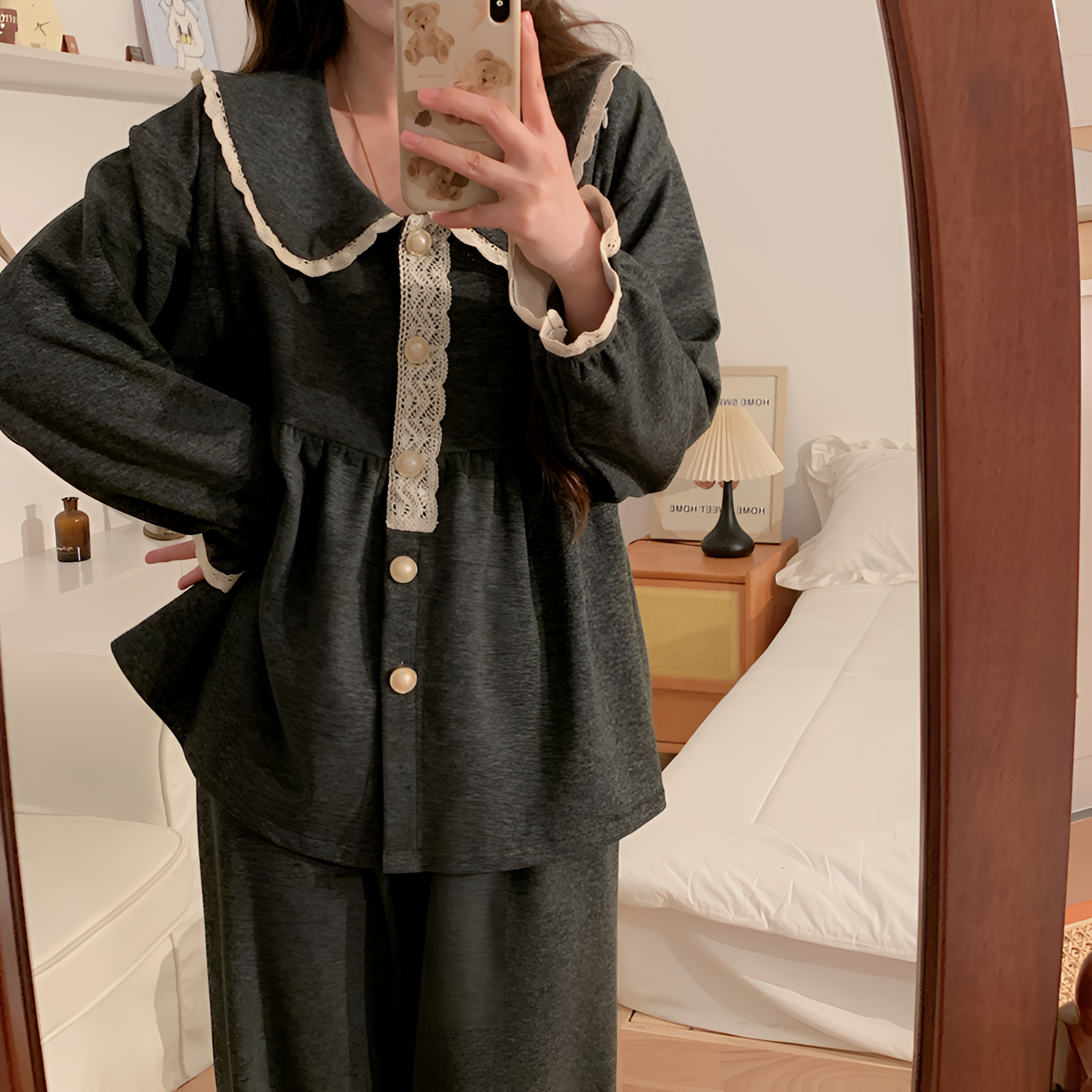 【羊绒】月子服秋冬款产后孕妇睡衣保暖羊绒保暖哺乳喂奶家居服套装