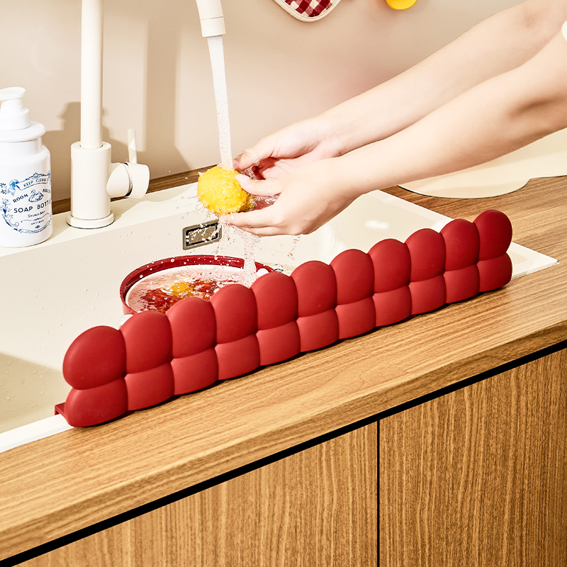 硅胶水槽挡水板厨房水池防溅水挡板新款洗手台洗碗池边缘挡水条