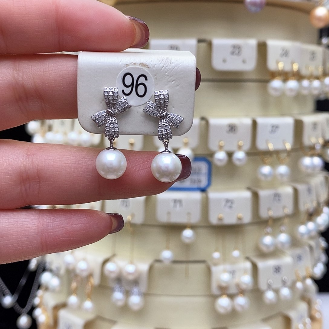 淡水珍珠耳饰银S925镶嵌