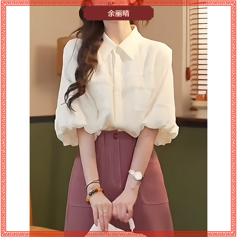 III短袖衬衫女士2025夏季时尚大码宽松显瘦气质休闲别致小衫上衣I