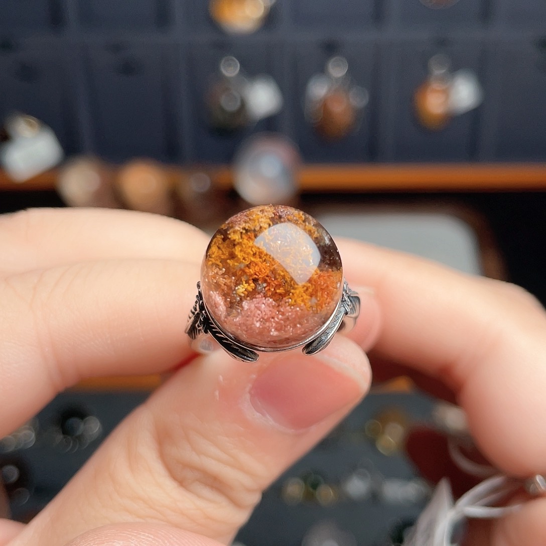 水晶戒指银S925镶嵌日**辉