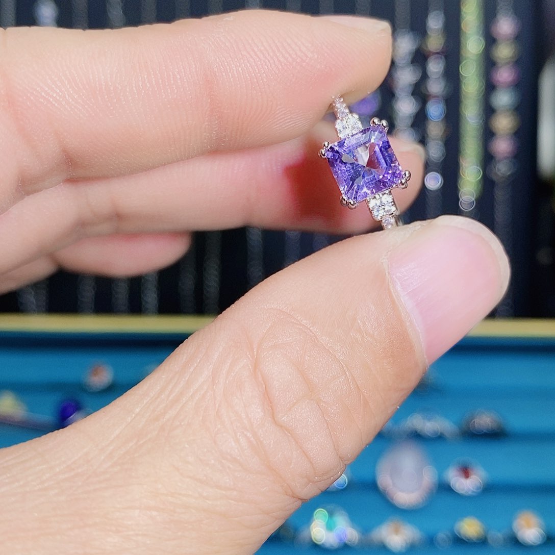 紫晶珠宝半成品银S925镶嵌