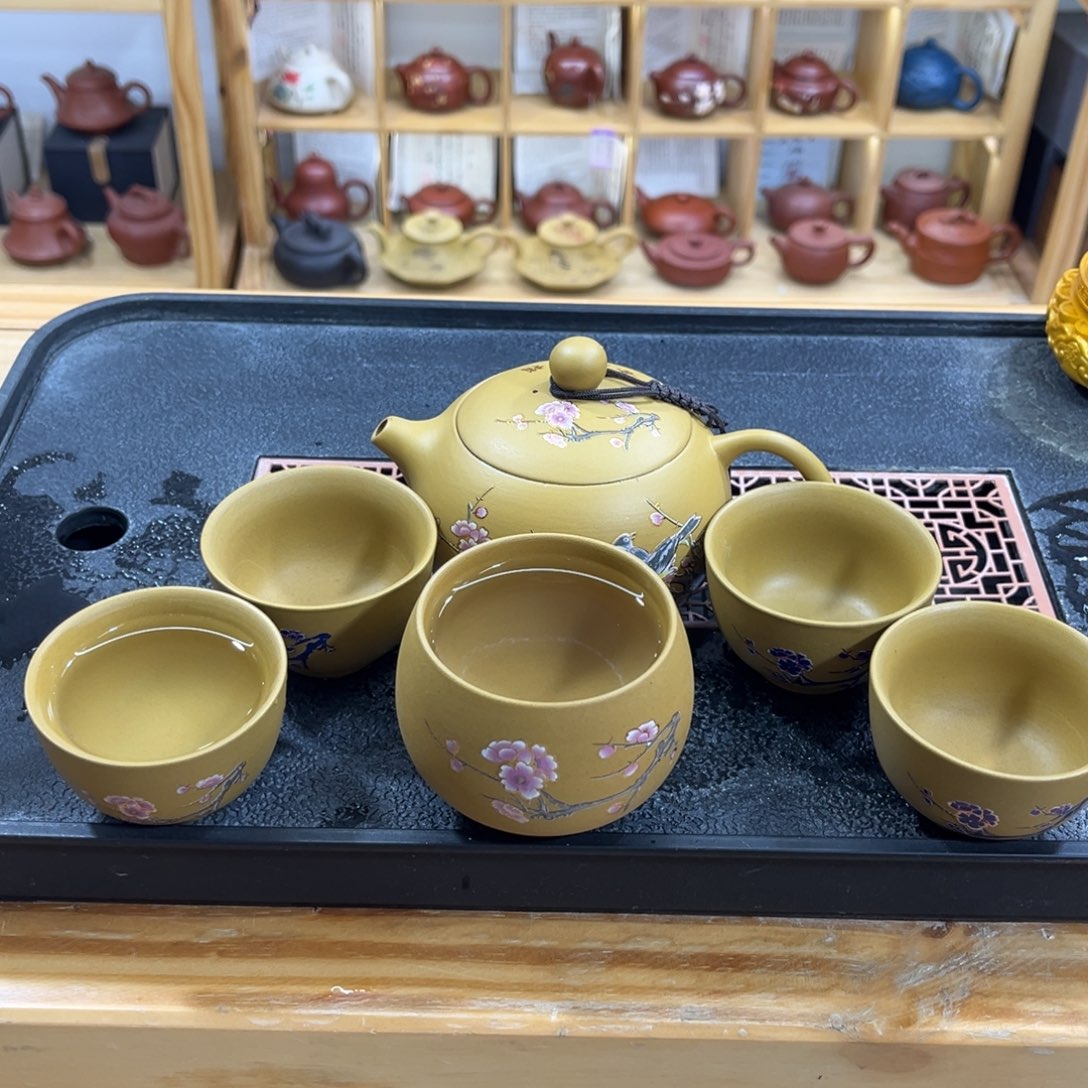 紫砂茶案卢美对西施西施