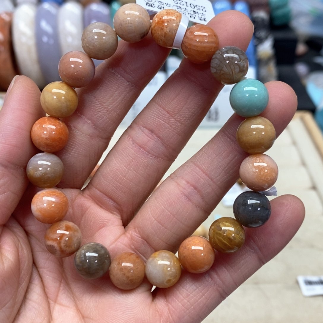 硅化珊瑚（珊瑚玉）手链未镶嵌126