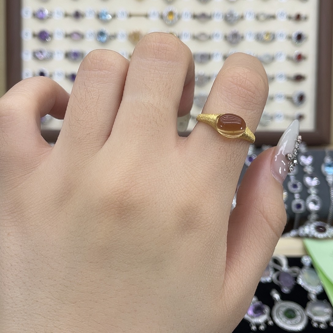 银S925镶嵌戒指黄晶