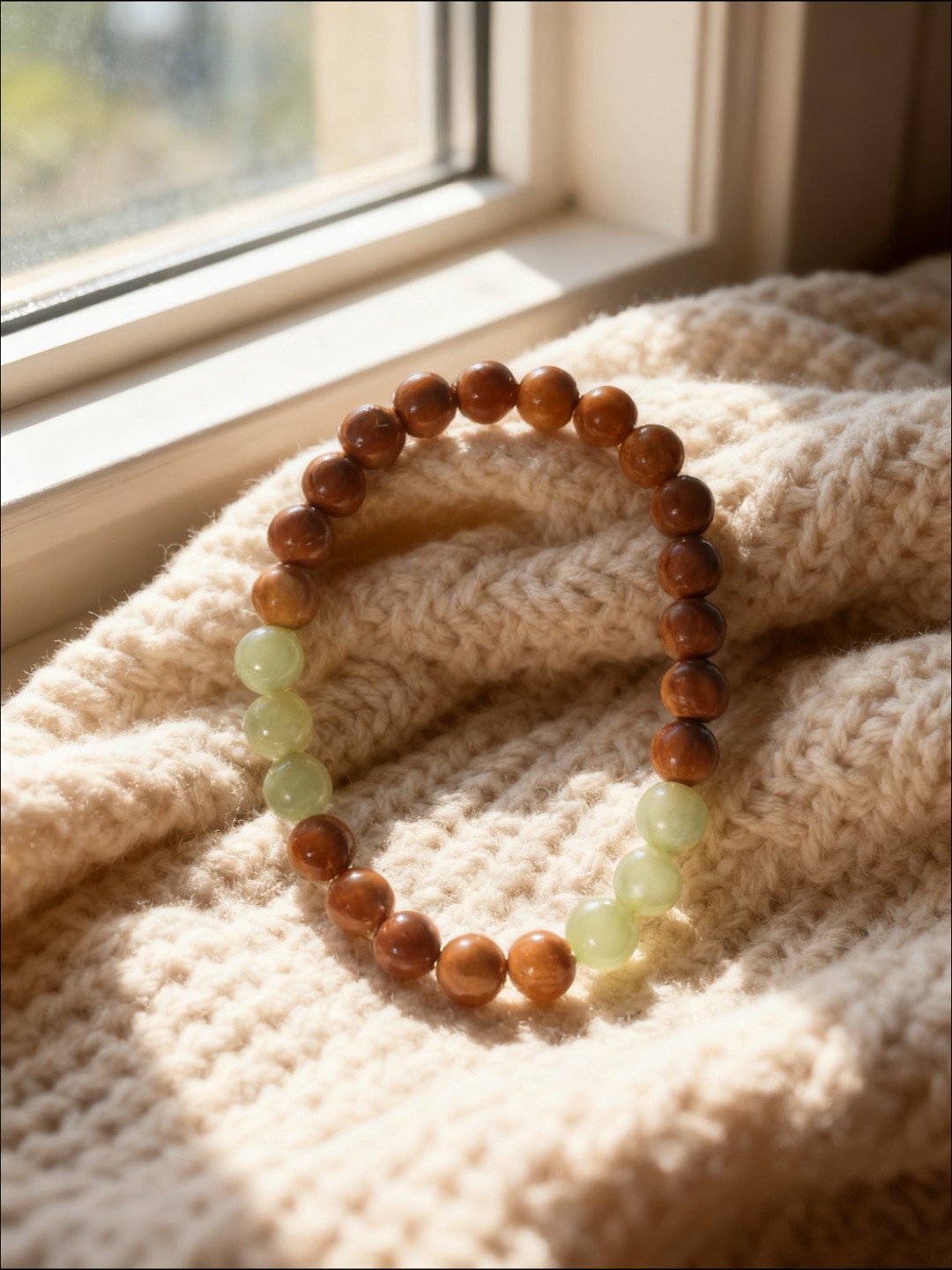 库克和田玉圆珠国风手串百搭文艺复古