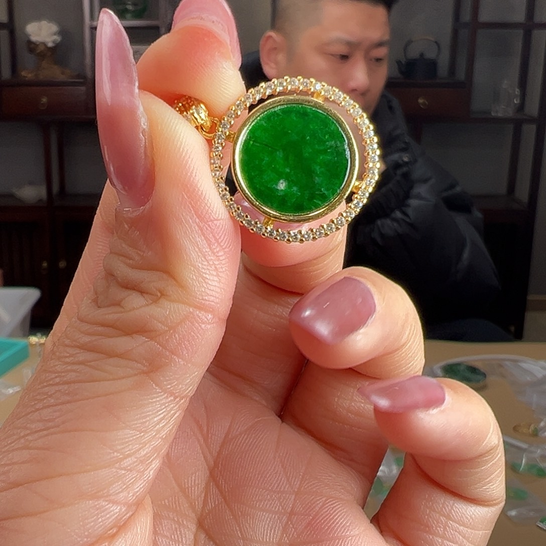 翡翠银S925镶嵌颈饰吊坠25