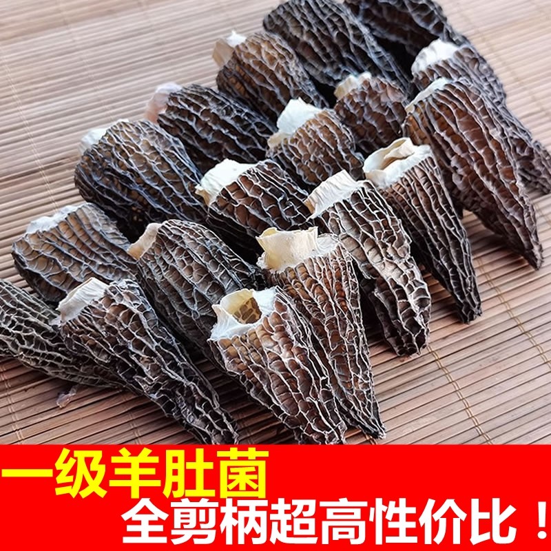 云南特产地直发一级优质中厚肉羊肚菌干货全剪柄脚餐饮商用装食材