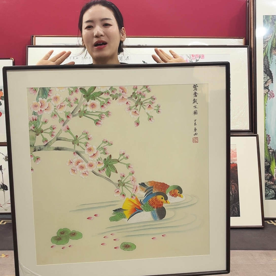国画手绘作品80×80尺寸