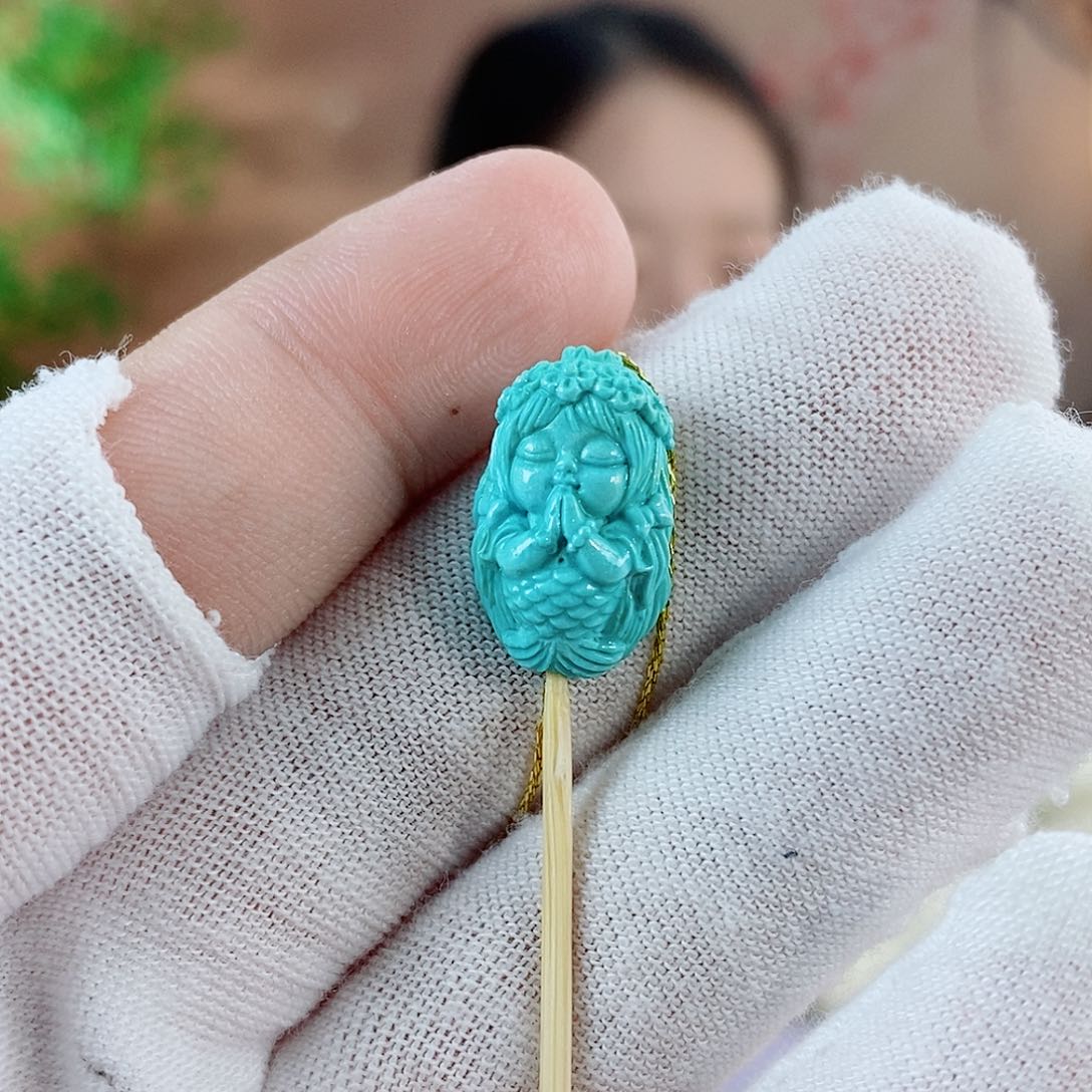 绿松石珠宝奇石未镶嵌妙*祥