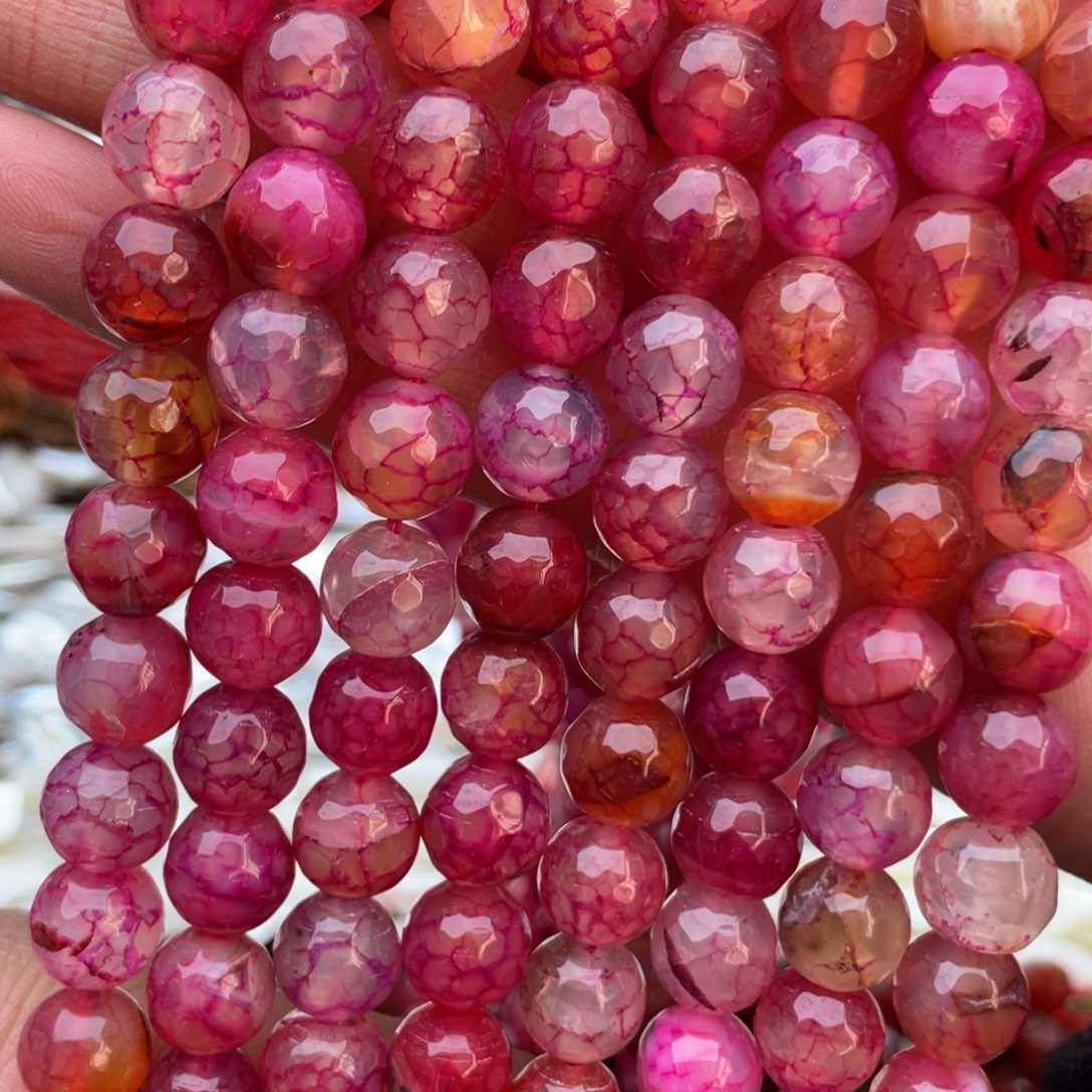 玛瑙/玉髓未镶嵌珠宝半成品龙鳞玛瑙1条卡10切面