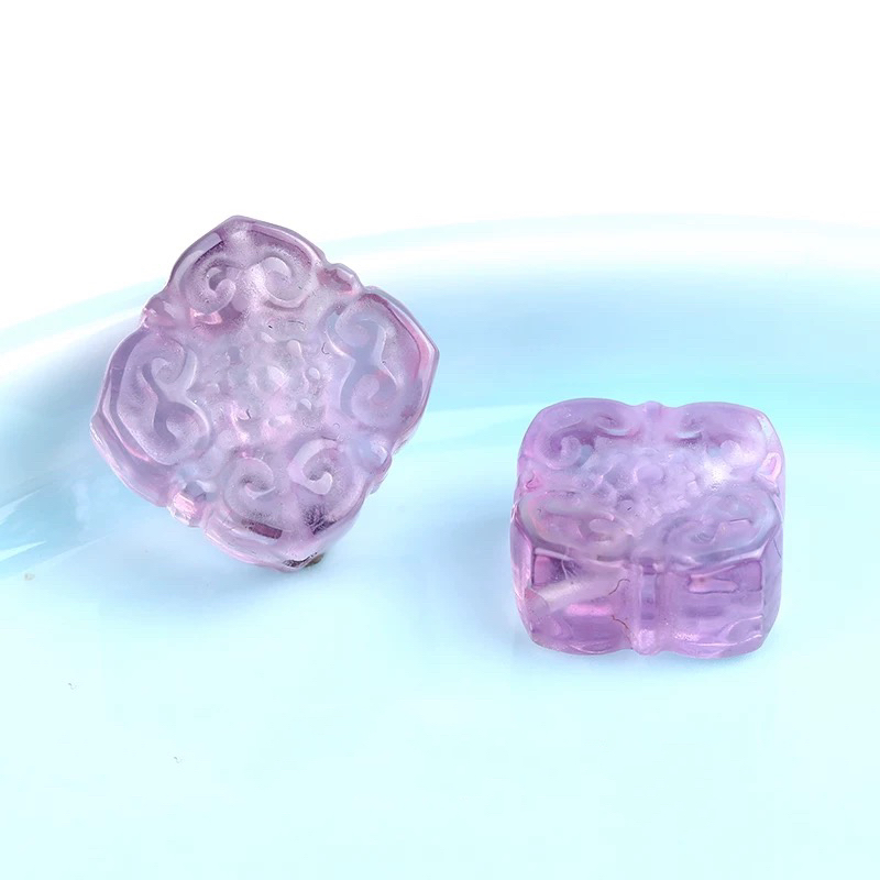 紫水晶方形四喜福牌九紫离火逢考必过招财转运小串饰手链手串项链