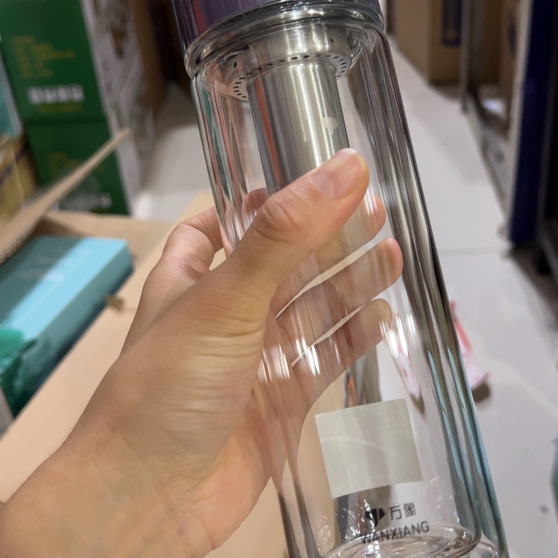 万象v148sl紫色双层玻璃杯380玻璃杯