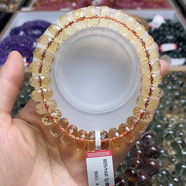 未镶嵌手链水晶刻面黄水晶12.6m
