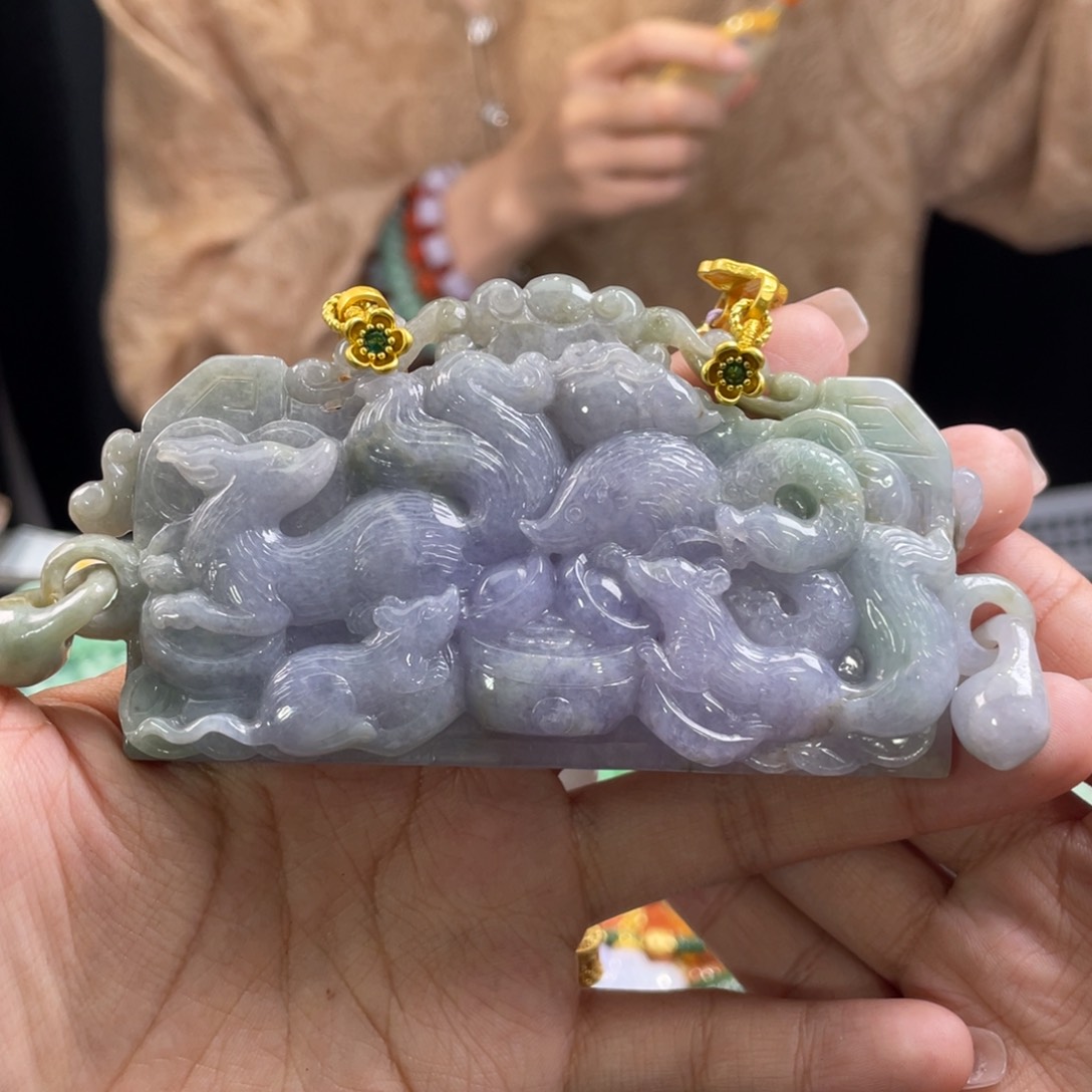 翡翠颈饰未镶嵌代编织