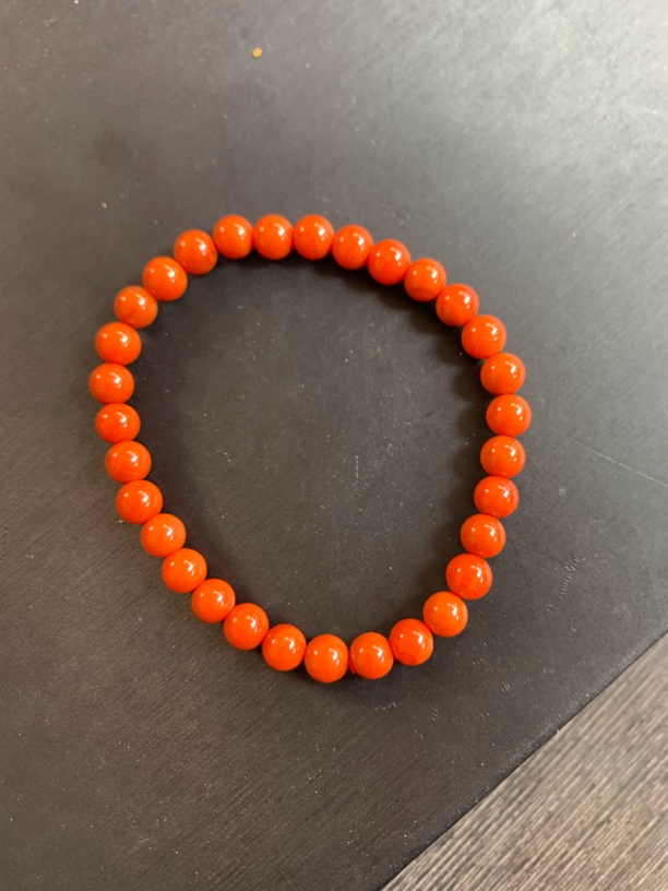 天然原矿南红九口火焰纹手串6mm