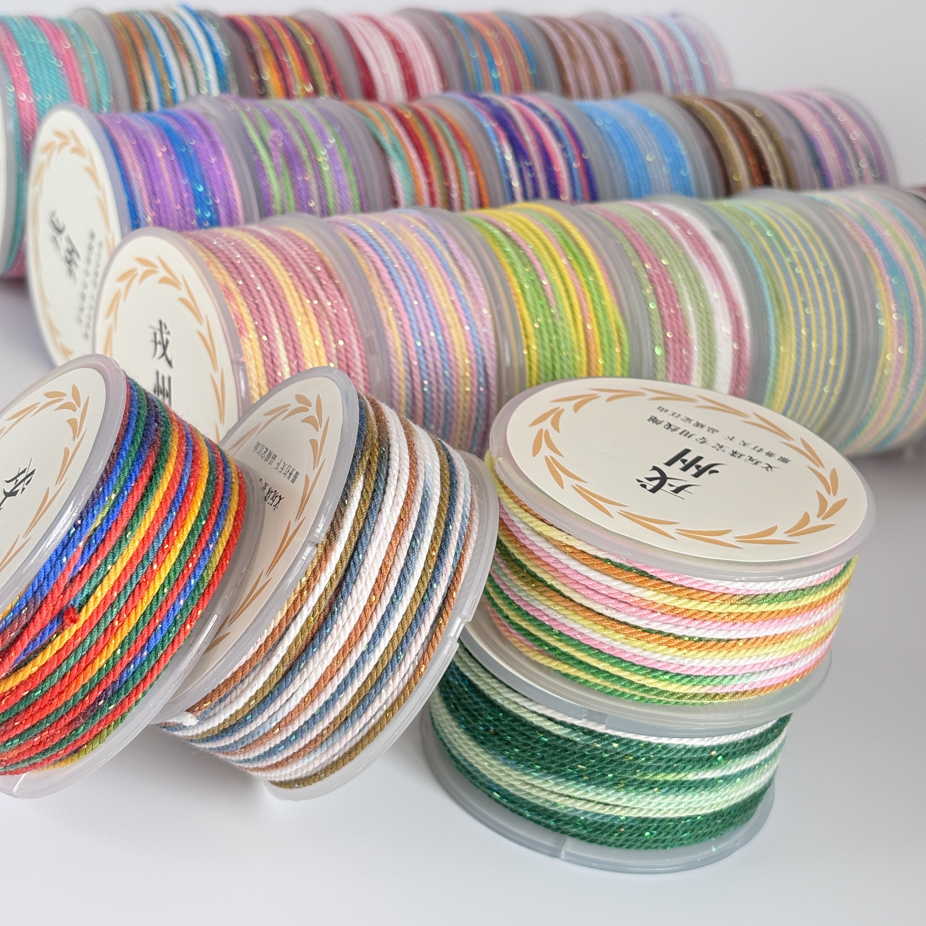 18股24股30股星空段然藏式手搓棉手链绳 项链绳端午五彩绳