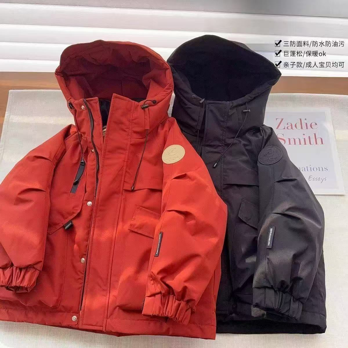 男童棉衣外套秋冬新款中大童加绒加厚派克服男孩冬装棉袄