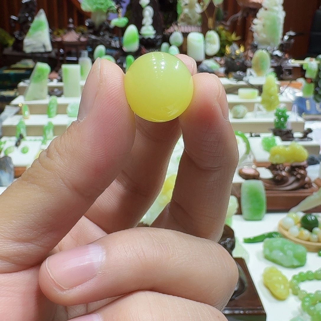 和田玉未镶嵌颈饰和田玉黄口卡18.2单珠